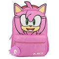AI ACCESSORY INNOVATIONS Sonic The Hedgehog Backpack for Boys & Girls, Bookbag with Adjustable Shoulder Straps & Padded Back, Amy Rose 16 Inch Schoolbag with 3D Features, Durable School Bag for Kids - style: Pink Rose