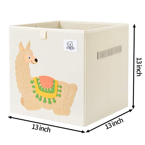 13 Inch Animal Cube Storage Bins, Foldable Fabric Kids Toy Box & Toy Chest | Kids Storage Cubes, Toy Storage Organizer Basket for Toddlers, Boys and Girls, Playroom and Nursery (Alpaca) - color: Alpaca