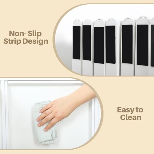 24" H Clear Dog Playpen Indoor, Acrylic Dog Cage with Door 8 Panels | Metal Frame Play Pen Easy Assemble Pet Fence, DIY Foldable Puppy Pen for Ducks Cat Rabbit Small & Medium Pets- White