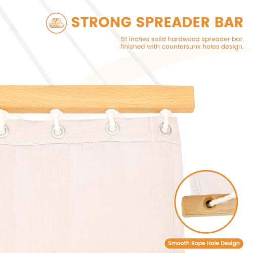 Lazy Daze 12 FT Sunbrella Quilted Hammock, Non-Fading Double Hammock | 2 Person Hammock with Pillow, Straps, Carabiners , All Weather Fade Resistant for Outside, Cast Pumice - color: Cast Pumice