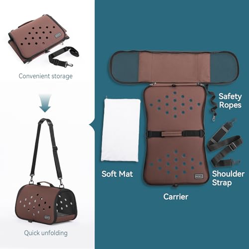 Petsfit 16 X 9 X 9 Inches Rabbit Carrier, Portable Bunny Carrier with Ventilation Holes, Guinea Pig Carrier for Small Animals, Chinchilla, Hedgehog, Squirrel