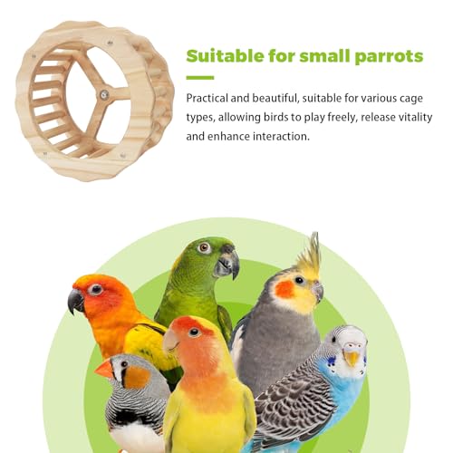 Bird Stand Perch Toy,Interactive Rocking Parakeet Toy and Perch, Wooden Exercise Wheel Cockatiel Toy, Intelligence Puzzle Enrichment Toys,Bird Playground Play Stands for Conure Budgie(D) - color: E