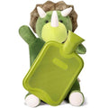 HomeTop Premium Classic Rubber Hot Water Bottle with Triceratops Cover | Natural rubber hot water bottle,Long-lasting heat retention,Snuggly all-night warmth - color: Green/Triceratops