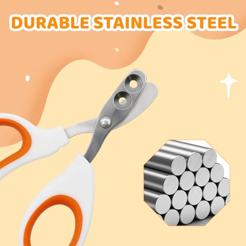 Stainless Steel Bearded Dragon and Lizard Nail Clippers (Orange), Bearded Dragon Supplies, Durable Reptile Grooming Tool, Nail Scissors for Small Reptiles, 10.3 x 6.6 cm