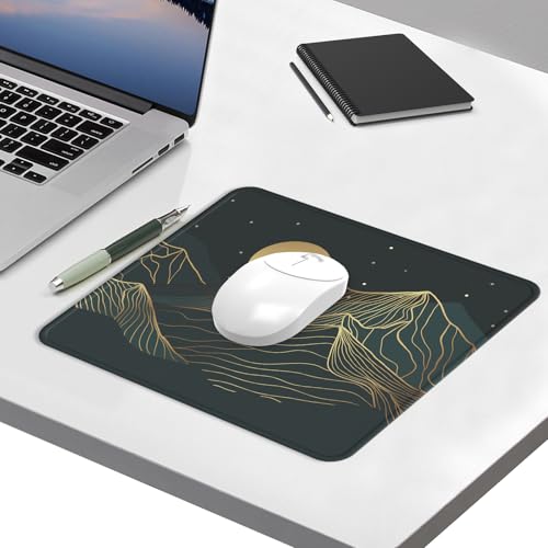 Mouse Pad with Stitched Edge, Multiple Patterns Computer Mouse Pads with Non-Slip Rubber Base, Washable Cloth Mousepad, for Gaming, Laptop, PC (Lunar Peaks) - color: 30Lunar Peaks
