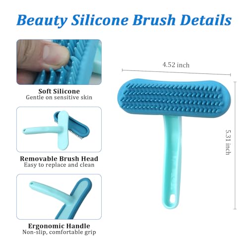 Guinea Pig and Bunny Brush, Beauty Silicone Brush, Soft Smoothing Dog Brush, Shedding Season Helps Untangle Mats and Comb Loose Fur for Chinchillas, Bunnys, Guinea Pigs and Puppies (Blue) - color: Blue
