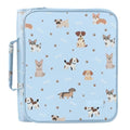 SUNEE Zippered Binder Bag with Handle, 2-Inch 3-Ring O-Ring, 500-Sheet Capacity, Includes Zip Pocket, 5-Tab Expanding File Folder, Multi-Pocket Organizer Binder for Middle School, Blue Dog - color: Blue Dog
