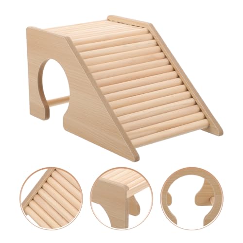 Hamster Climbing Ladder Wooden Hamster Toys Small Pets Hideout Cage Accessory for Gerbils Mice Chinchillas Smooth Polished Surface 6.49 X 4.13 X 3.54 in