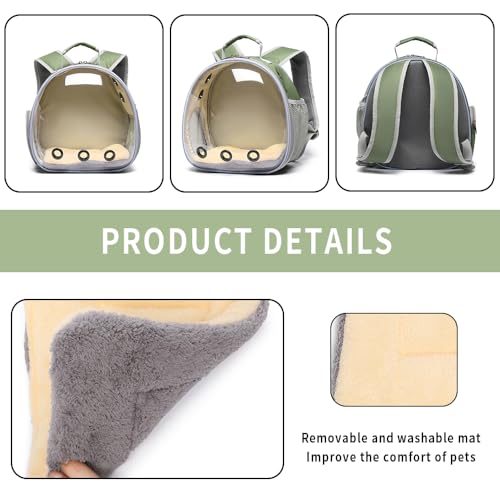Bunny Carrier, Guinea Pig Carrier,Small Animal Carrier Backpack for Rabbit,Bearded Dragon, Lizard,Hamster,Kitten. Breathable Pet Travel Cage Bag (Army Green) - color: Army Green