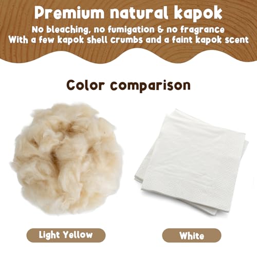 Sukh Natural Kapok Hamster Bedding - Natural Kapok Pet Bedding Dog Bed Stuffing Filling Stuff Animal Pack Pet Supplies for Cat Guinea Pig Chicken Bunny Duck Nesting Boxes Soft Warm Dust-Free 3.5OZ