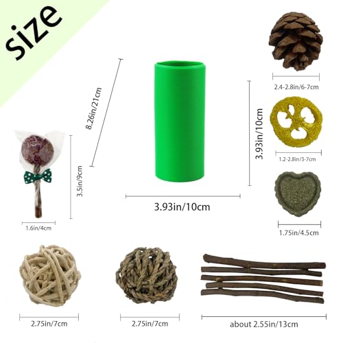 Plastic Hamster Cage Tunnels with Chew Toy,Collapsible Pet Tunnel，Small Animal Tubes,Collapsible Plastic Tunnel,15 Pcs Small Animal Chew Toys for Guinea Pigs, Chinchillas, Rats, Gerbils （Green） - color: 【Green】
