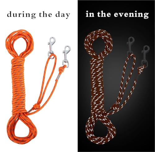 Reflective Cat Leash -15FT Cat Cable Out Escape Proof Walking Leads Yard Long Durable Safe Personalized Extender Leash Traning Play Outdoor for Puppies/Kittens/Rabbits/Small Animals - color: Orange, size: 15FT