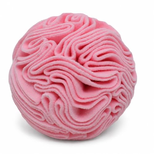 Snuffle Ball for Dogs, Slow Feeder Mental Enrichment Toy, Cute Interactive Puzzle Game for Anxiety Relief & Indoor Fun, Pet Search Game for Small Medium Dogs, Machine Washable - color: Light Red, size: Medium