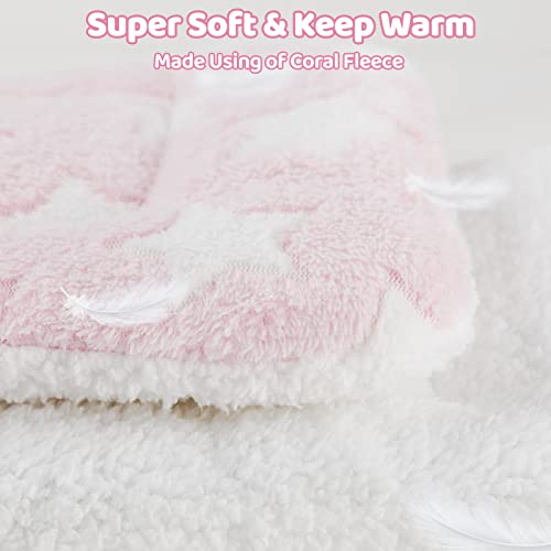 Amakunft 2 Pcs Guinea Pig Bed Mat Washable, Rabbit Winter Bed Pad for Indoor, Warm Small Animal Bed Mattres, Fleece Sleeping Pad for Bunny, Rat, Hedgehog, Sugar Glider, Chinchilla - size: Medium
