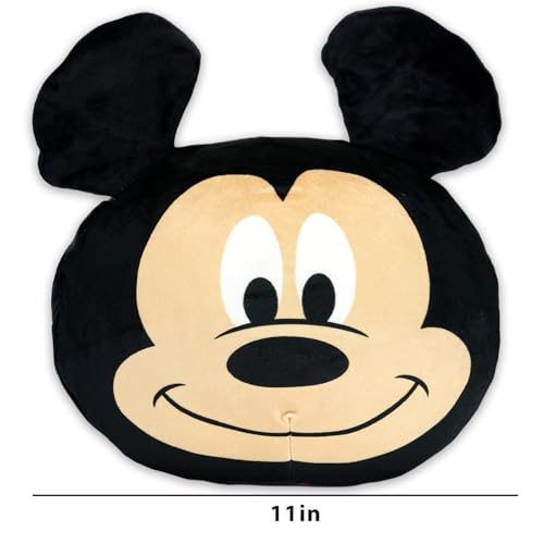 Disney Mickey Mouse Nogginz Set - Bundle with 40 x 50 Inch Lightweight Travel Throw Blanket & Pillow Plus Stickers, More | Kids Super Soft 2 Piece Mickey Bedding Set