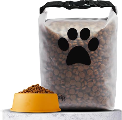 (re)zip Roll Top Pet Food Storage Bag (14-Cup) | BPA-Free, Food Grade, Pet Safe | Keeps Kibble Fresh for Camping, Dog Boarding, Weekend Getaways | Machine Washable - color: Black, size: 14 Cup