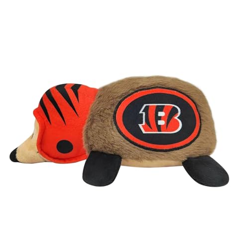 NFL Cincinnati Bengals Plush Hedgehog Toy for Dogs & Cats, Cool Soft Pet Toy for Fun and Interactive Play, Dog Chew Toy with Squeaker, Licensed Hot Pet Toy - color: Cincinnati Bengals