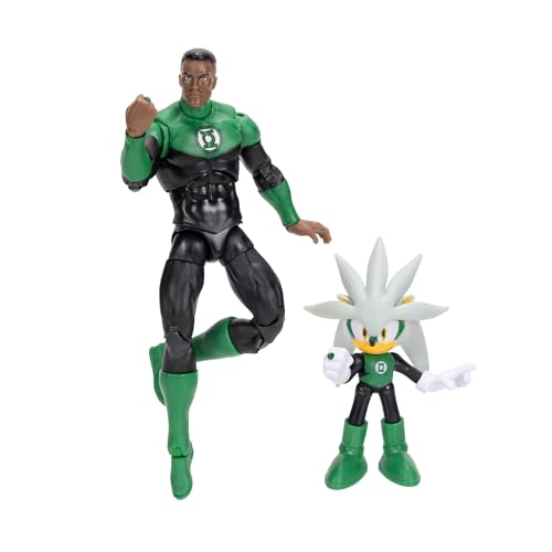 DC X Sonic the Hedgehog Silver as Green Lantern & Green Lantern 2.5/5-inch Figures Multipack - style: 5" Green Lantern with 2.5" Silver Green Lantern