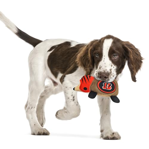 NFL Cincinnati Bengals Plush Hedgehog Toy for Dogs & Cats, Cool Soft Pet Toy for Fun and Interactive Play, Dog Chew Toy with Squeaker, Licensed Hot Pet Toy - color: Cincinnati Bengals