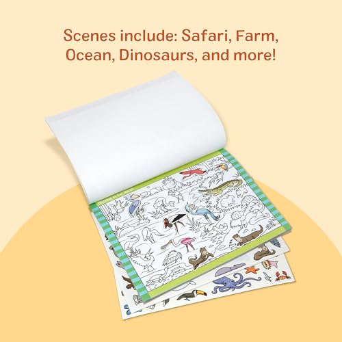 Melissa & Doug Seek & Find Sticker Pad – Animals, 400+ Stickers & 14 Scenes to Color, Search & Find Sticker Activity Pad for Coloring & Matching, Creative Learning Toys for Kids 4+ - FSC Certified
