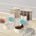 kathson Rabbit Gravity Auto Feeder Set 35oz Hanging Automatic Food Water Dispenser Cage Automatic Feeder Set for Rabbit Chinchilla Guinea Pig Hedgehog Ferret Kitty Puppy (Blue) - color: Blue