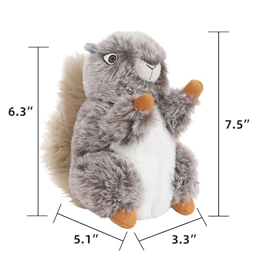 DODODOLA Dog Toys Plush Squirrel Stuffed Animals Chew Toy Soft Squeaky Gift for Small Medium Big Large Dogs Pet - color: Brown Squirrel