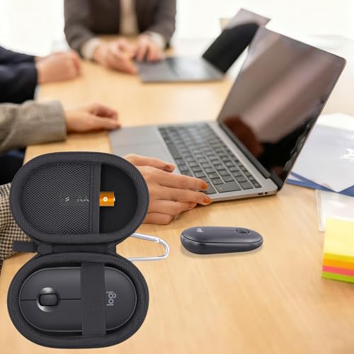 co2CREA Hard Case for Logitech Pebble M350/M350s/M355/i345 Mouse, Graphite | Travel Protection, Soft Anti-Static Lining, Hard EVA Shell, Shockproof Dustproof Water Resistant - color: Graphite Case