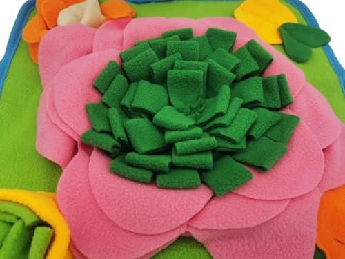 Rabbit Foraging Mat，Bunny Snuffle Mat for Hamsters Puzzle Toys Ferrets Interactive Feeding Mat for Guinea Pigs Hedgehog Chinchillas Small Animals Stress Relief (Green Pink) - color: Green Pink