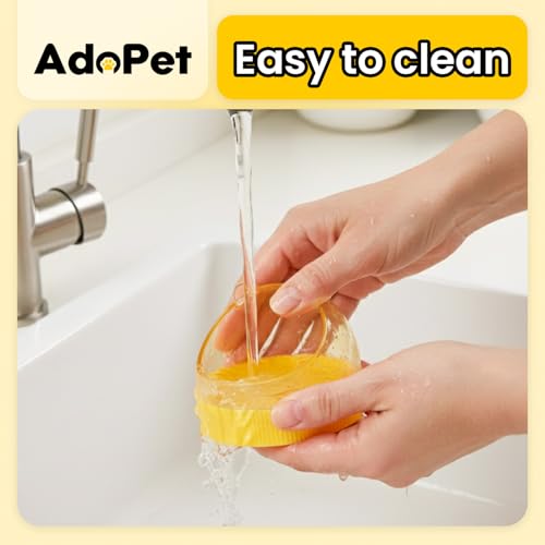 Cute Hamster Food Bowl Brown, Spill Resistant Dome Pet Feeding Dish for Small Animals, Easy Clean Durable Bowl (Yellow) - color: Yellow