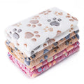 1 Pack 3 Blankets Super Soft Fluffy Premium Fleece Pet Blanket Flannel Paw Printed Throw for Dog Puppy Cat (Small 23x16'', Brown, Pink, White) - color: White, Pink, Brown, size: 23x16 inch(Pack of 3)