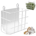 Rabbit Hay Feeder with Heavy-Duty Metal Frame Rabbit Hay Holder, Bunny Hay Feeder Guinea Pig Hay Holder,for Rabbits Guinea Pigs Bunny Chinchillas and Small Animals (White) - color: White, size: 1 piece
