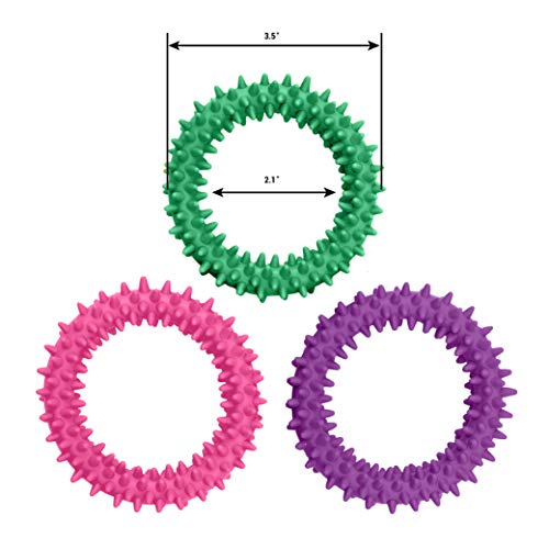 Hedgehog Rings Spiky Sensory Bracelet for Kids & Adults, 3 Pack - style: Fidget Rings Pink Purple Green