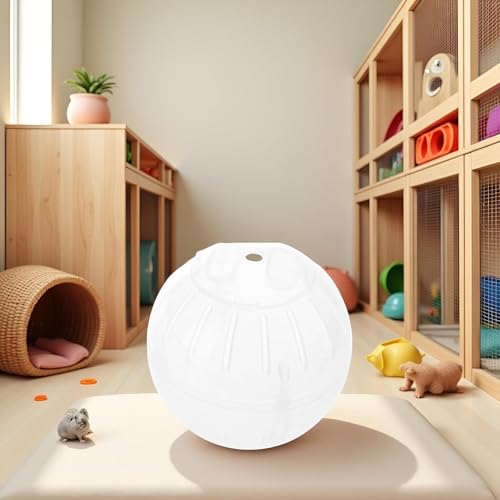 1Pc White-Transparent Plastic Silent Hamster Ball, Exercise Ball for Small Animals, Spinner Hamster Running for Sugar Gliders Small Mice Gerbils Hamsters (Diameter 10 cm ﻿