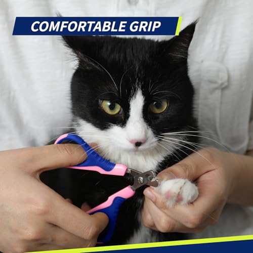 Pet Nail Clippers U07.1, Professional Claw Trimmer, Bended Scissor Special for Cats, Kittens, Dogs, Puppies, Small Animals, Pink/Navy Blue - color: #15 Pink/Navy Blue