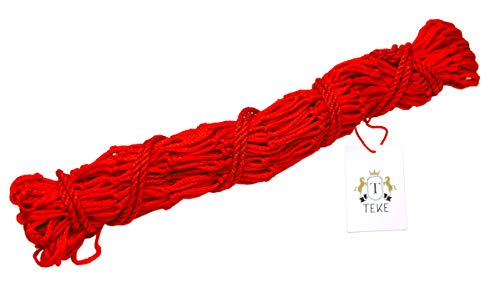 T TEKE Classic Slow hay Feeder hay nets, 40" Length with 2" Holes, Horse Supplies hay Bags for Horses, Goat Feed - color: Red, size: pack of 1pcs