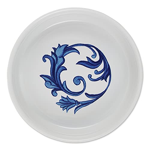 Bone Dry Ceramic Food Bowls, Non-Slip & Dishwasher Safe, Large Set, 7.5x2.4, Blue Tile, 2 Count - color: Blue Tile, size: Large Set, 7.5x2.4"