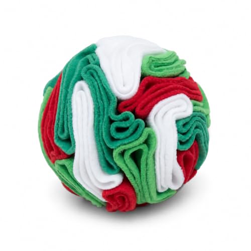 Multi-Color Snuffle Ball for Dogs, Nature-Themed Camouflage Slow Feeder Toy, Dirt-Hiding Design for Indoor/Outdoor Mental Enrichment, Puzzle Game for All Breed Sizes,Machine Washable - color: White & Green, size: Medium