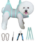 Kkiimatt Dog Grooming Hammock Harness, Small Dog Groming Sling, Gray Dog Hanging Harness for Nail Trimming,Dog Nail Clipping Hanger Restraint Holder - size: S (30 LB Max) Silver Grey 6-13in