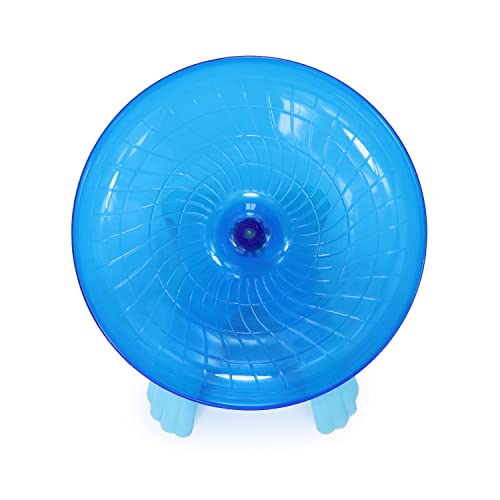 Hamster Flying Saucer Silent Running Exercise Wheel for Gerbil Rat Mouse Hedgehog Small Animals (Blue) - color: Blue