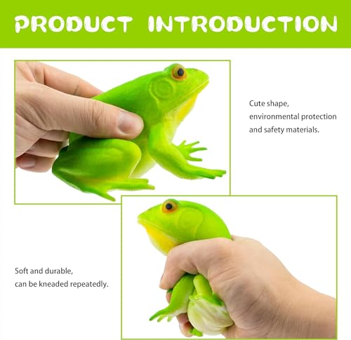 Artrpoy Reptile Figurine Soft Rubber Toy, Tropical Jungle Animals with Frog, TPR Super Stretch Toy for Kids, Perfect for Gifts, Party Favors, and School Projects (Frog) - style: Frog