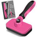 3PCS Cat Grooming Supplies, Cat Brush & Nail Clipper/Trimmer & Flea Comb for Shedding Indoor Cats Essentials Stuff Accessories (Pink) - color: Pink