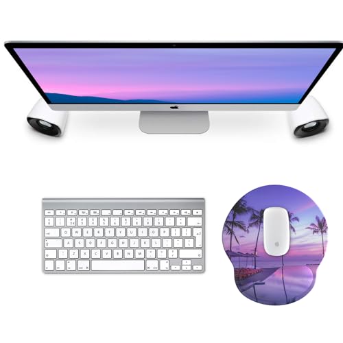 Mouse Pad with Wrist Rest, Comfortable Computer Mousepad with Gel Wrist Support Smooth Surface and Non-Slip PU Base for Pain Relief, Laptop, Office & Home (Mauve Twilight) - color: 04Mauve Twilight