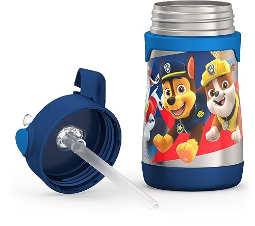 THERMOS Vacuum Insulated Stainless Steel 10oz Straw Bottle, PAW PATROL BOY (Pack of 3) - color: PAW PATROL BOY, size: 10 Ounces (Pack of 3)