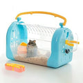 kathson Portable Hamster Cage Dwarf Hamster Carry Travel Cage with Water Bottle Food Bowl Adjustable Strap Pet Outgoing Cage for Gerbil Hedgehog Mice Squirrel - color: Hamster Carriers Blue