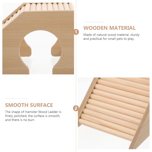 Hamster Climbing Ladder Wooden Hamster Toys Small Pets Hideout Cage Accessory for Gerbils Mice Chinchillas Smooth Polished Surface 6.49 X 4.13 X 3.54 in