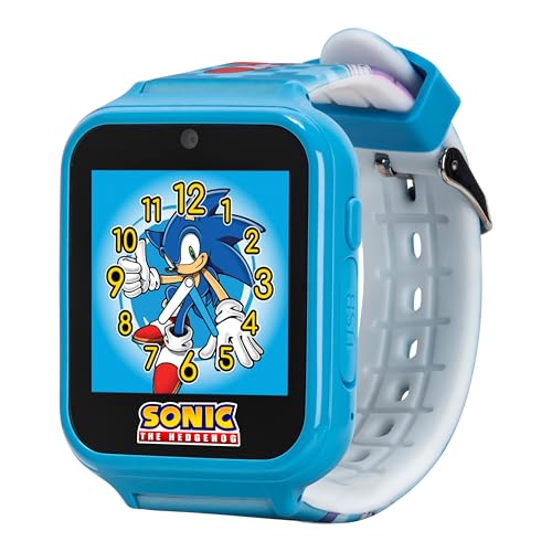 SEGA Sonic the Hedgehog Educational Learning Touchscreen Smart Watch Toy for Boys, Girls, Toddlers - Selfie Cam, Learning Games, Alarm, Calculator, Pedometer (Model: SNC4055AZ) - color: Sonic Blue