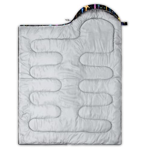 QOOMO Camping Sleeping Bags,3 Season Warm & Cool Weather,Lightweight,Waterproof Sleeping Bags for Adults & Kids,Traveling,and Outdoors,Camping Gear Equipment - color: Glitter Star 12