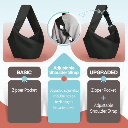 YUDODO Adjustable Dog Sling Carrier for Small Dogs, Puppy Crossbody Carrier | Safety Strap, Pocket Storage, Machine Washable, Comfortable Travel & Outdoor Lightweight Sling, 4-10lbs, Black - color: Black (4-10lbs)