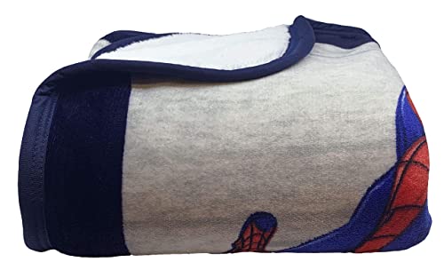 Jay Franco Marvel Spiderman City Swinger Sherpa Throw Blanket - Measures 50 x 60 inches, Kids Bedding - Fade Resistant Super Soft - color: Multi - Spiderman