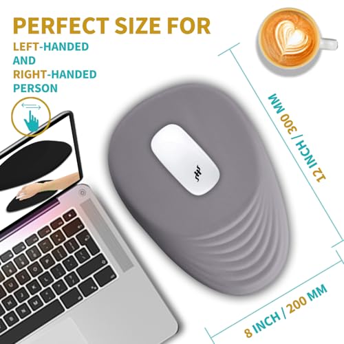 Hokafenle Ergonomic Mouse Pad Wrist Support with Stepped-Wedge Design, Wrist Rest Pain Relief Mousepad Filled with Memory Foam, Carpal Tunnel Mousepad for Wireless Mouse(12x8 inch, Light Purple Grey) - color: Km003-light Purple Grey